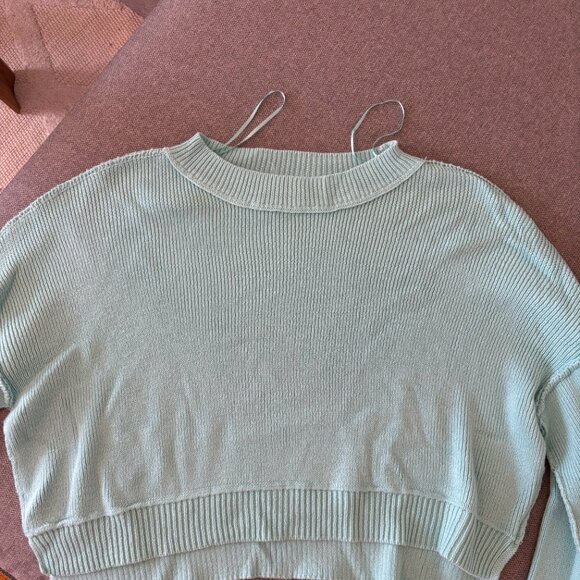 Mint Cropped Knit Sweater – Pink Rose – Size M - Picture 6 of 7